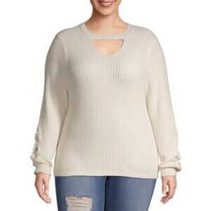 NWT Winter White NO BOUNDARIE Plus Size Chenille Mock Gigi Sweater Womans 2X XXL
